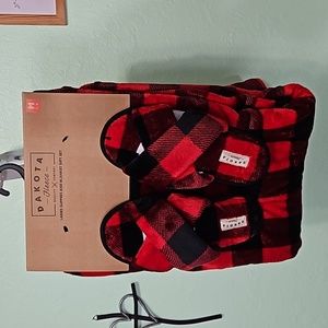 DAKOTA FLEECE ladies slippers & blanket set